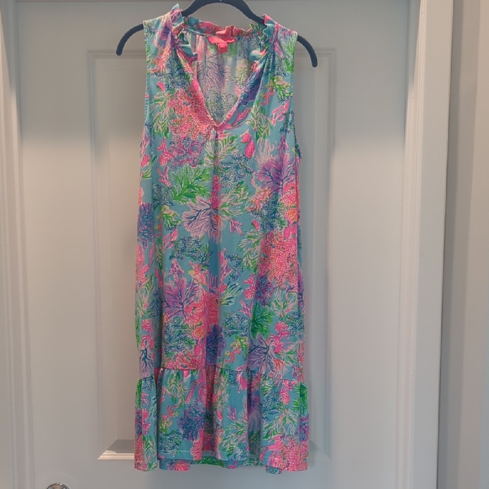 Lilly Pulitzer Floral Sleeveless Dress Size Large
